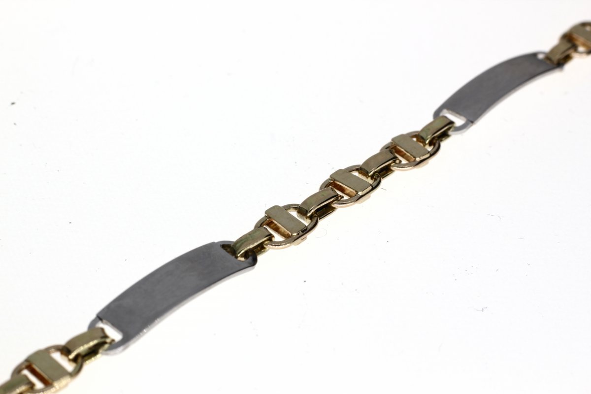 Bi-Color Gouden Kingsly Schakel Armband